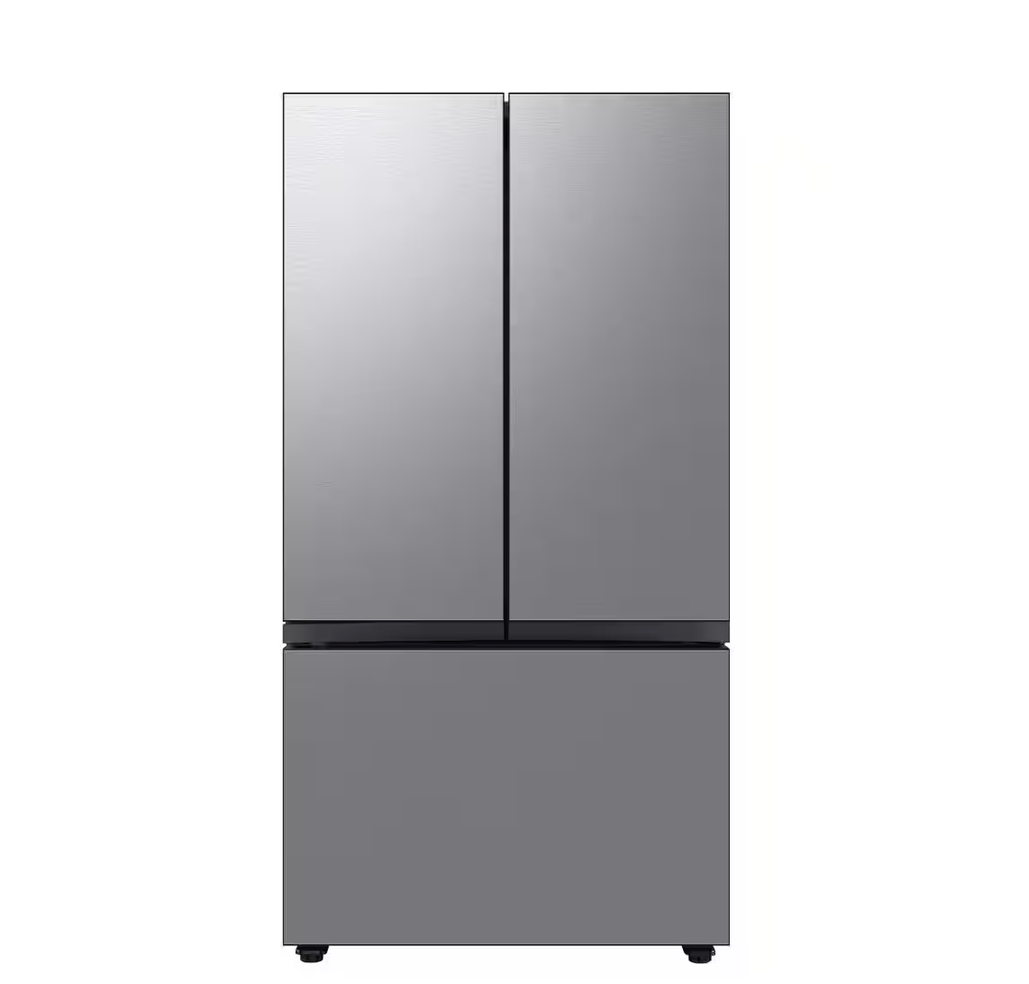 Samsung Bespoke 24 cu. ft. 3-Door French Door Smart Refrigerator with Beverage Center in Stainless Steel, Counter Depth Model:RF24BB6600QL