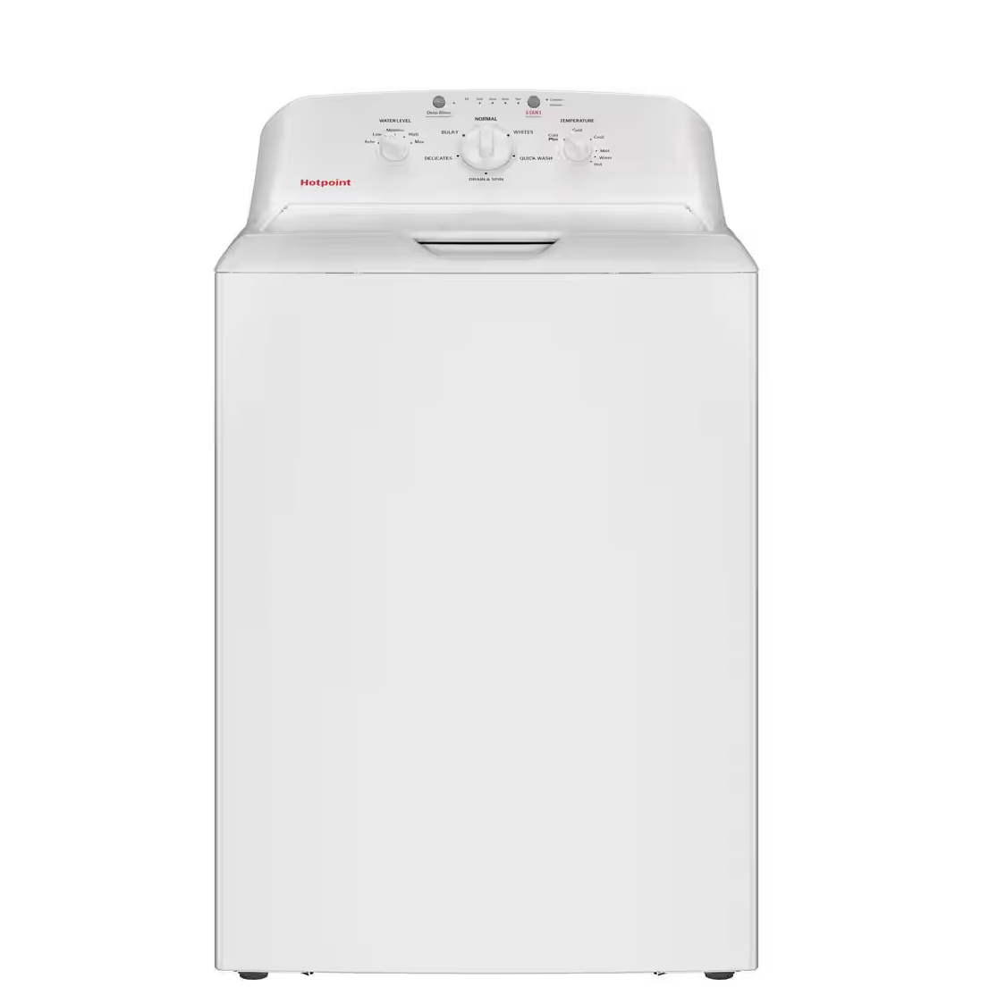 Hotpoint 4.0 cu.ft. Top Load Washer in White with Cold Plus and Water Level Control Model# HTW265ASWWW