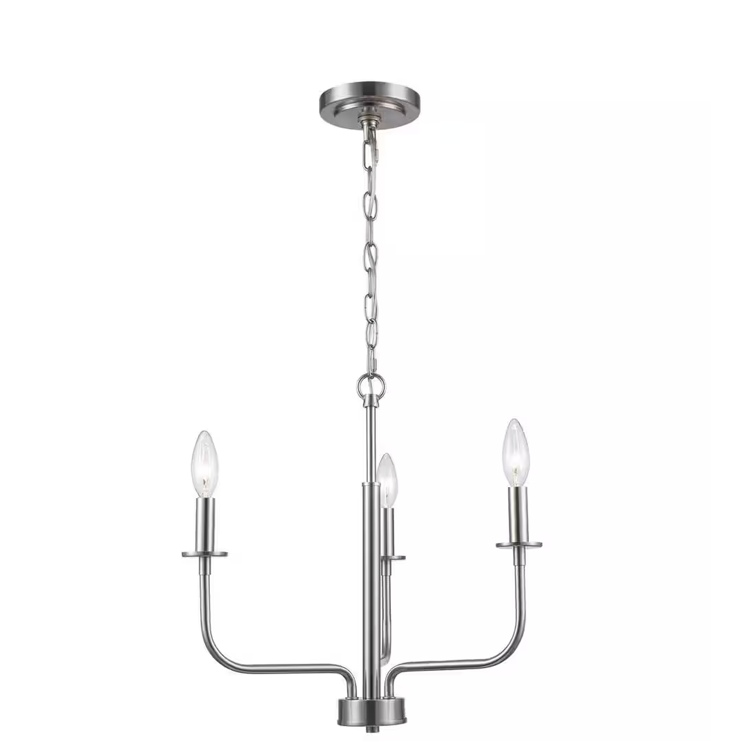 Bel Air Lighting Tennyson 3-Light Brushed Nickel Candle Chandelier