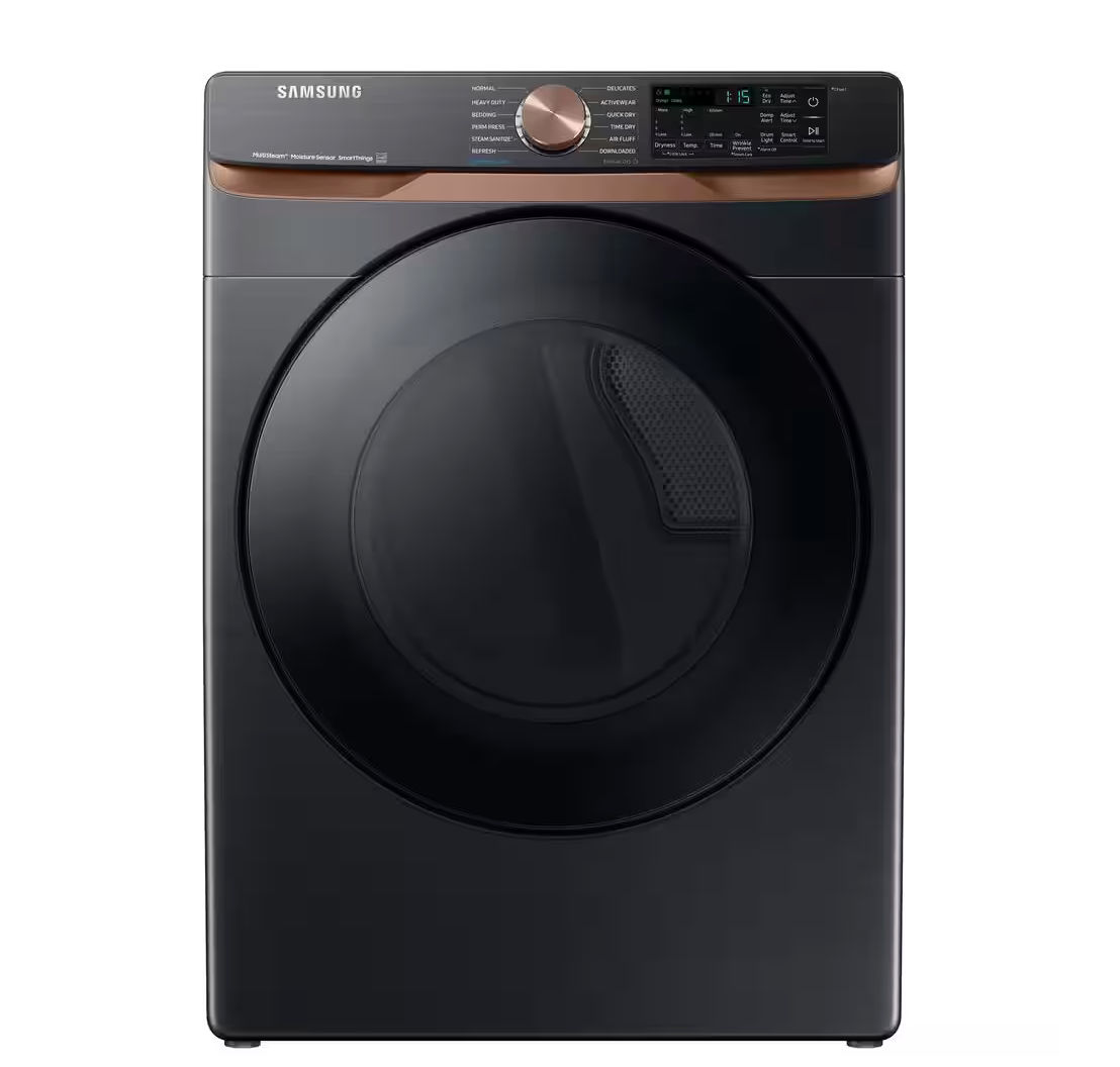 Samsung 7.5 cu. ft. Smart Electric Dryer in Brushed Black with Steam Sanitize+ and Sensor Dry Model# DVE50BG8300V