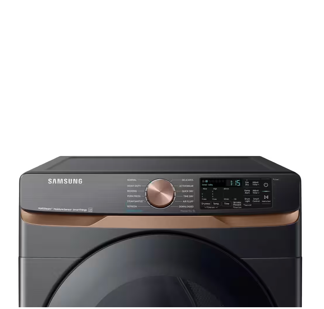 Samsung 7.5 cu. ft. Smart Electric Dryer in Brushed Black with Steam Sanitize+ and Sensor Dry Model# DVE50BG8300V