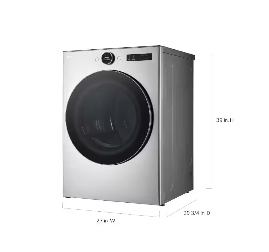 LG 7.4 cu. ft. Vented Stackable SMART Gas Dryer in Graphite Steel with TurboSteam and AI Sensor Dry Technology Model# DLGX5501V