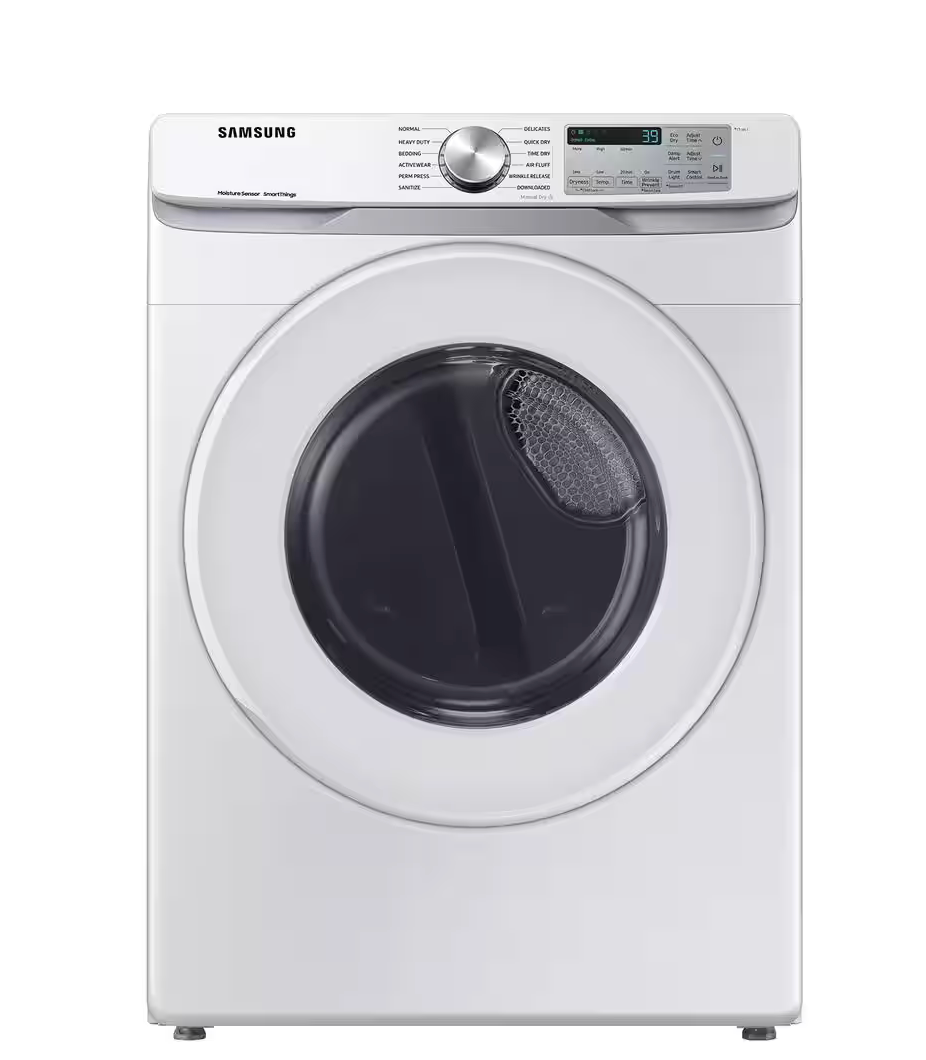 Samsung 7.5 cu.ft. vented Front Load Smart Gas Dryer with Sensor Dry in White Model# DVG51CG8000W