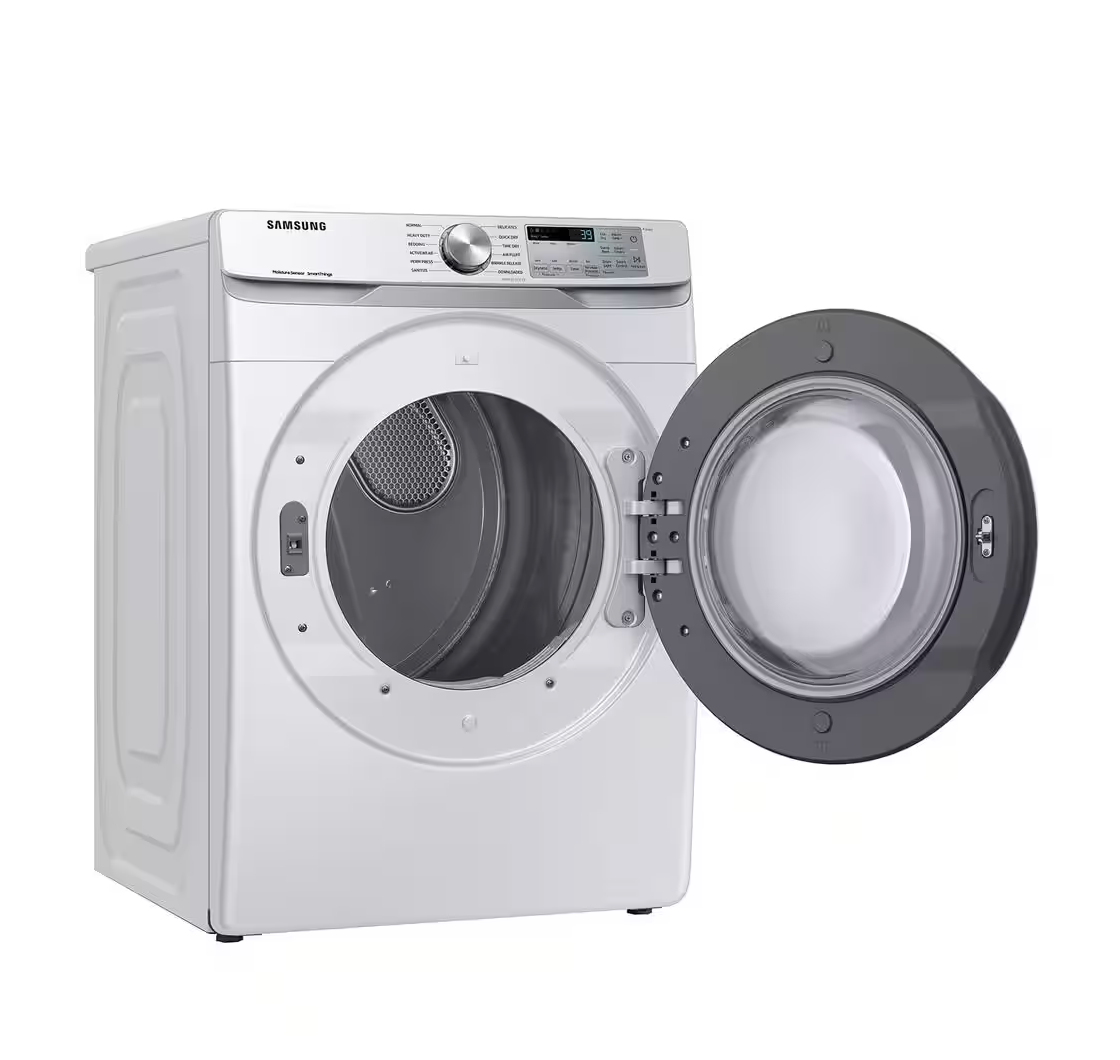 Samsung 7.5 cu.ft. vented Front Load Smart Gas Dryer with Sensor Dry in White Model# DVG51CG8000W