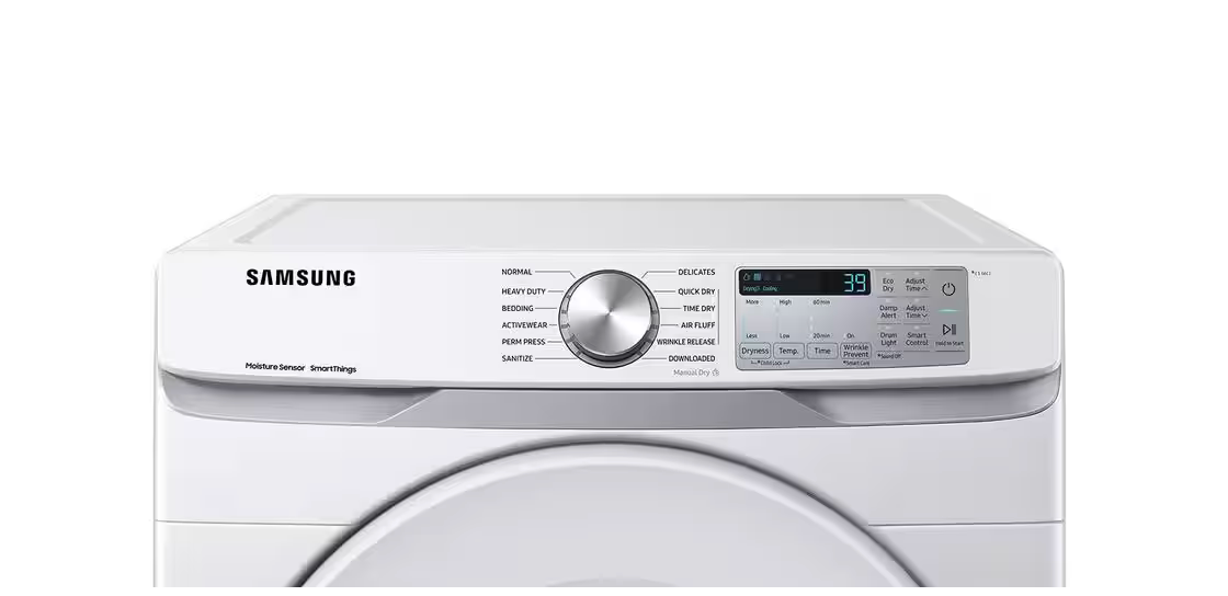 Samsung 7.5 cu.ft. vented Front Load Smart Gas Dryer with Sensor Dry in White Model# DVG51CG8000W