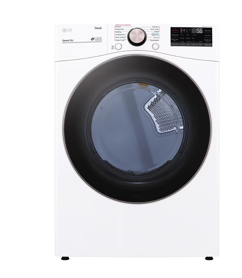 LG 7.4 cu. ft. Ultra Large Capacity Smart wi-fi Enabled Front Load Gas Dryer with TurboSteam and Built-In Intelligence Model# DLGX4001W