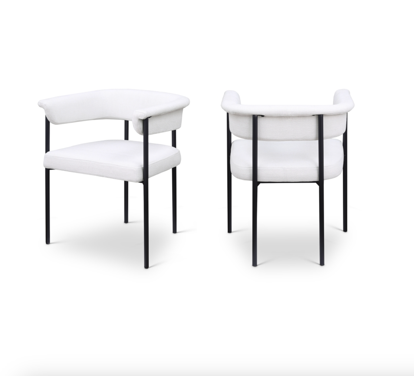 Meridian Malin Linen Textured Fabric Dining Chair Set of 2