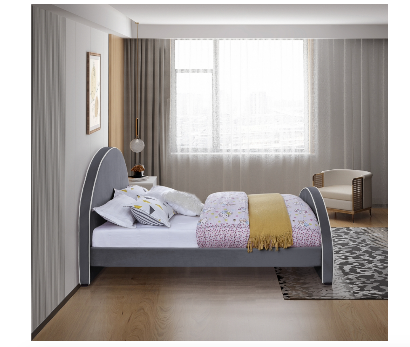 Meridian Brody Velvet Bed