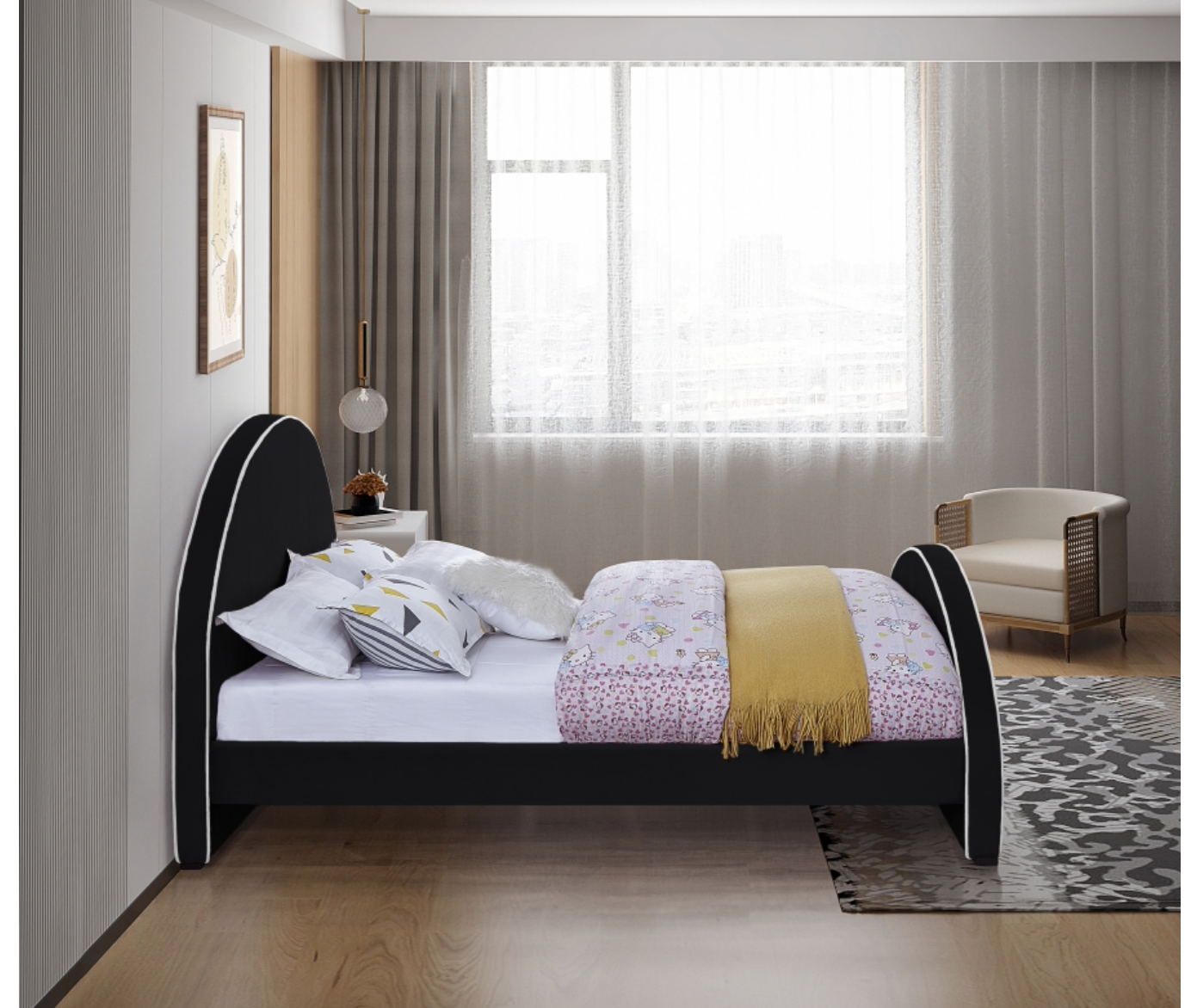 Meridian Brody Velvet Bed