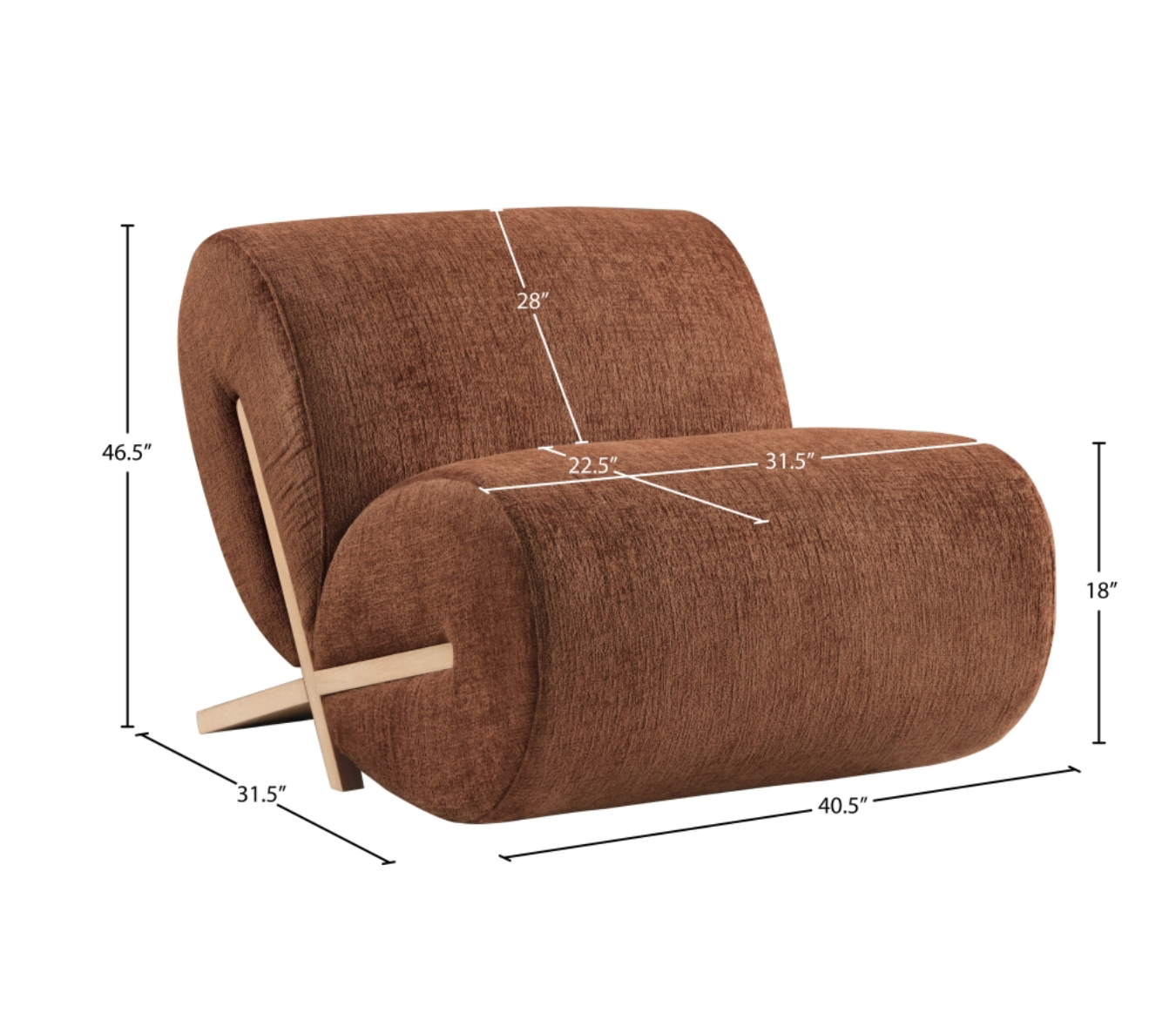 Meridian Akira Fabric Upholstered Accent Chair