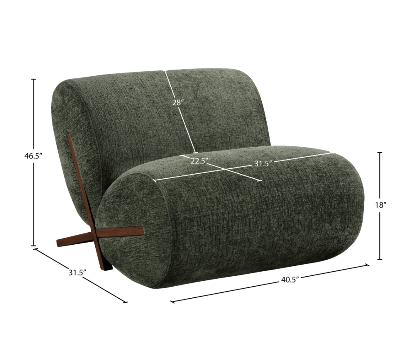 Meridian Akira Fabric Upholstered Accent Chair