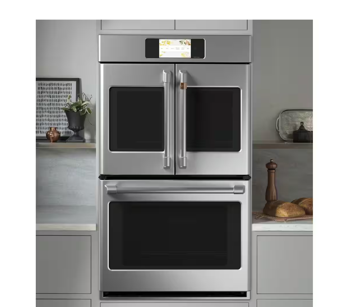 Cafe Model #CTD90FP2NS1 30 in. Smart Double Electric French-Door Wall Oven with Convection Self Cleaning in Stainless Steel