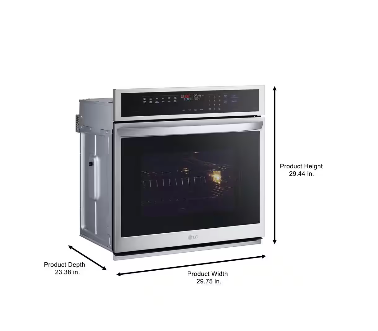 LG Model #WSEP4727F 4.7 cu. ft. 29.75 W Smart Single Electric Wall Oven with True Convection InstaView Air Fry Steam in Stainless Steel