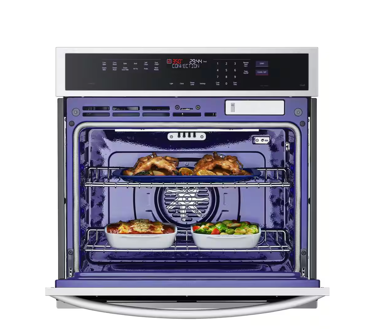 LG Model #WSEP4727F 4.7 cu. ft. 29.75 W Smart Single Electric Wall Oven with True Convection InstaView Air Fry Steam in Stainless Steel