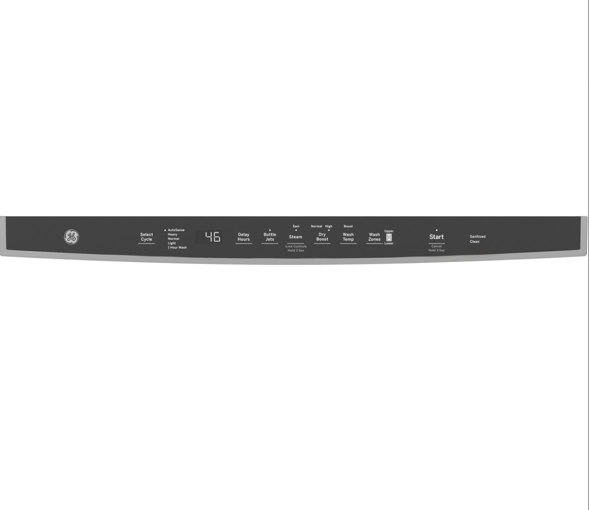 GE Model #GDP665SYNFS ENERGY STAR® Fingerprint Resistant Top Control with Stainless Steel Interior Dishwasher with Sanitize Cycle & Dry Boost with Fan Assist