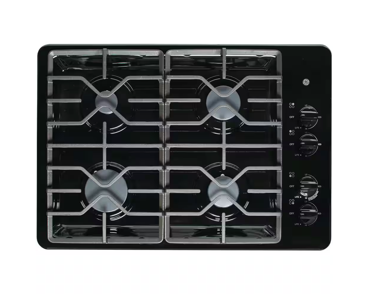 GE Model #JGP3030DLBB 30 in. Gas Cooktop in Black with 4 Burners Including Power Burners