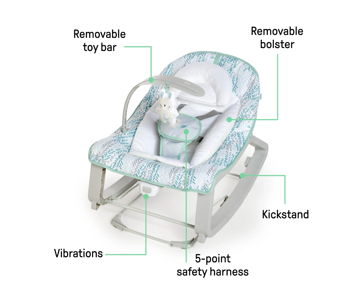 Ingenuity Keep Cozy 3-in-1 Vibrating Infant & Toddler Baby Bouncer and Rocker Chair