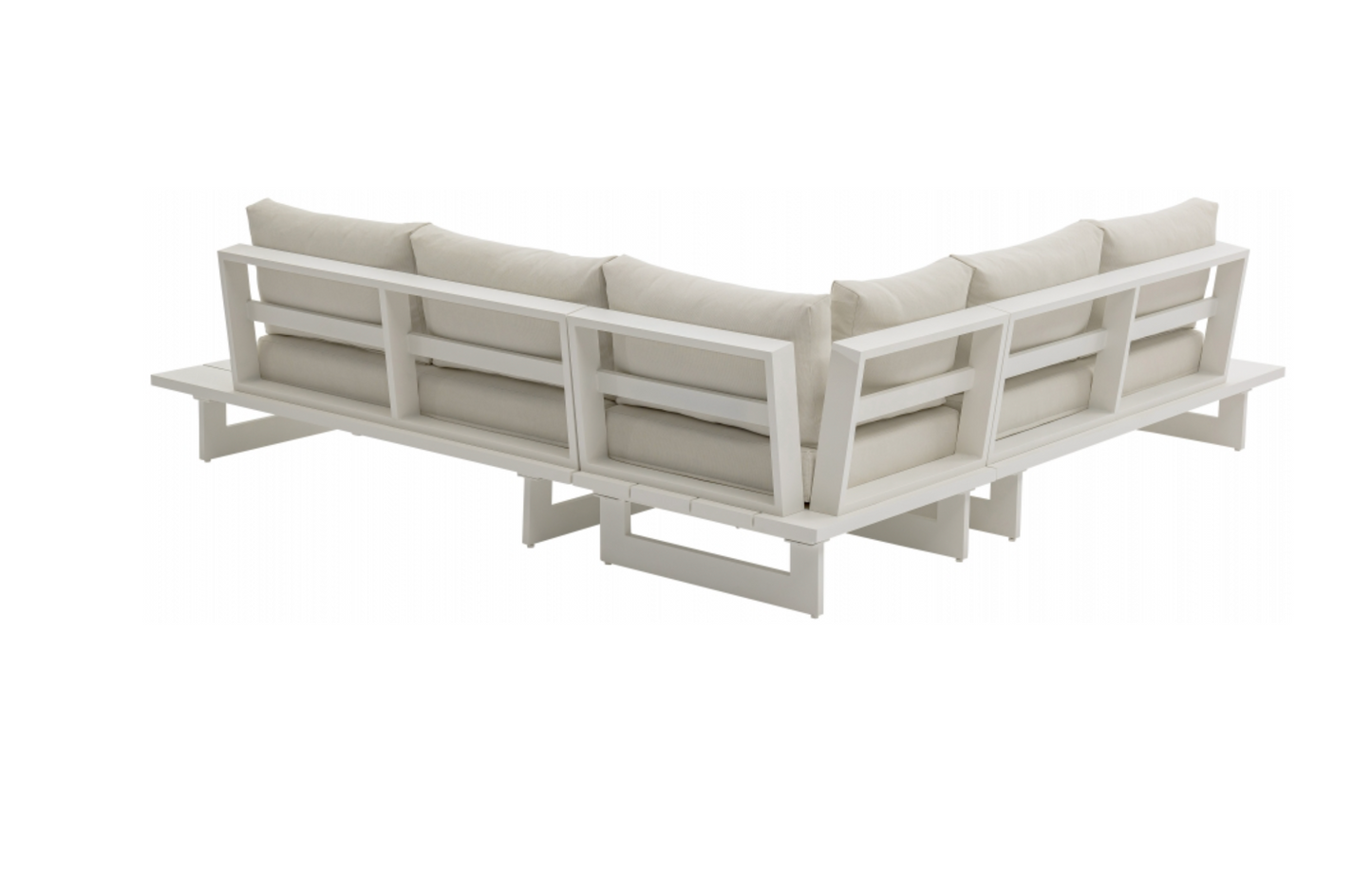 Meridian 337Cream-Sectional Maldives 102" Water Resistant Fabric Upholstered Outdoor Patio Modular Sectional