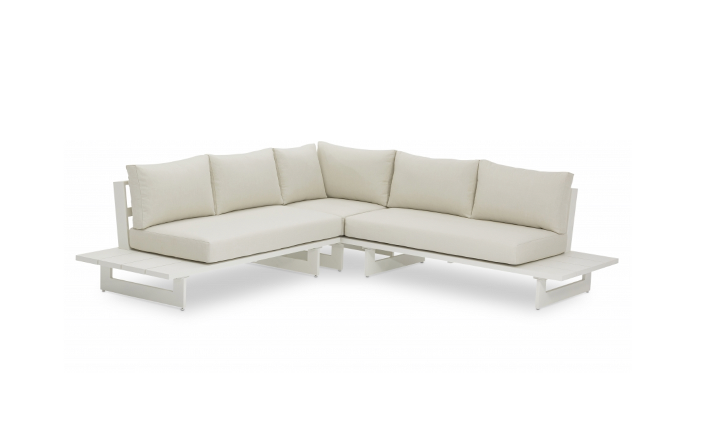 Meridian 337Cream-Sectional Maldives 102" Water Resistant Fabric Upholstered Outdoor Patio Modular Sectional