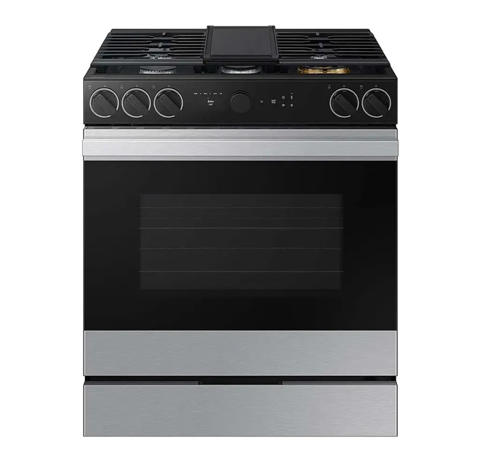 Samsung - NSG6DG8700SRAA- 6.0 Cu. Ft. Slide-In Gas Range with Smart Oven Camera - Stainless Steel