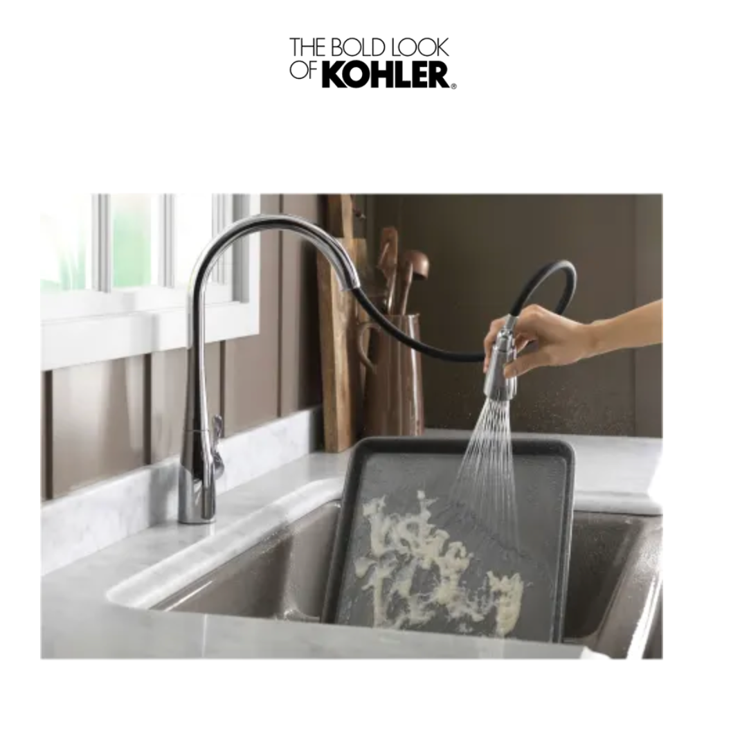 Kohler Simplice 1.5 GPM Single Hole Pull Down Kitchen Faucet