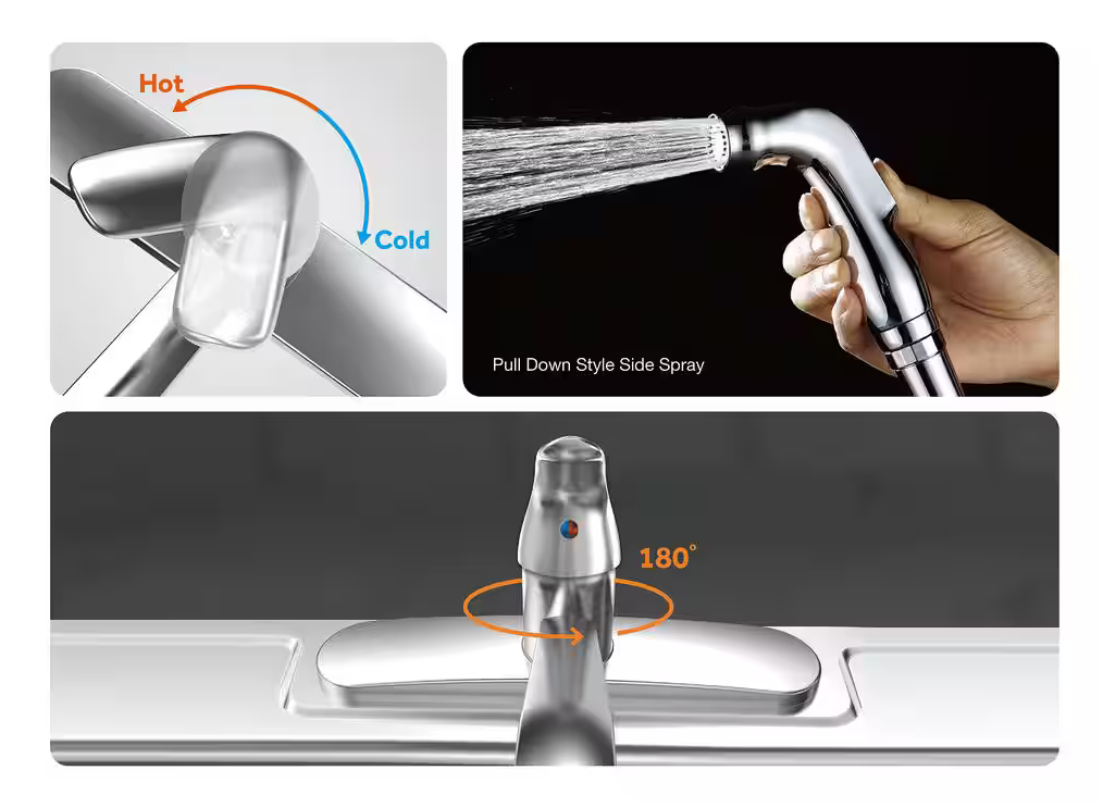 Glacier Bay 25 in. Drop-In 20 Gauge Single Bowl Stainless Steel Kitchen Sink with Faucet and Sprayer