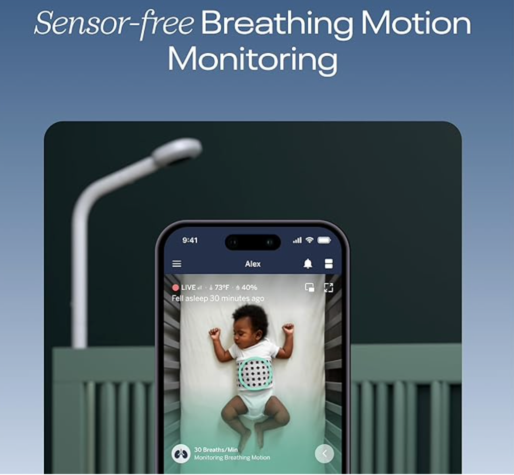 Nanit Pro Smart Baby Monitor & Floor Stand with Breathing Band, Wi-Fi Video & Sound Camera