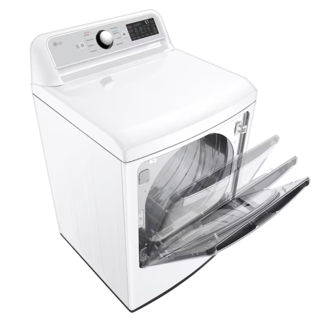 LG EasyLoad 7.3-cu ft Vented Electric Dryer (White) Model# DLE7400WE