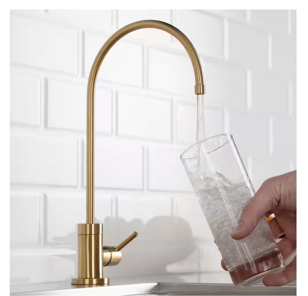 KRAUS Purita Single Handle 100% Lead-Free Beverage Faucet in Brushed Brass