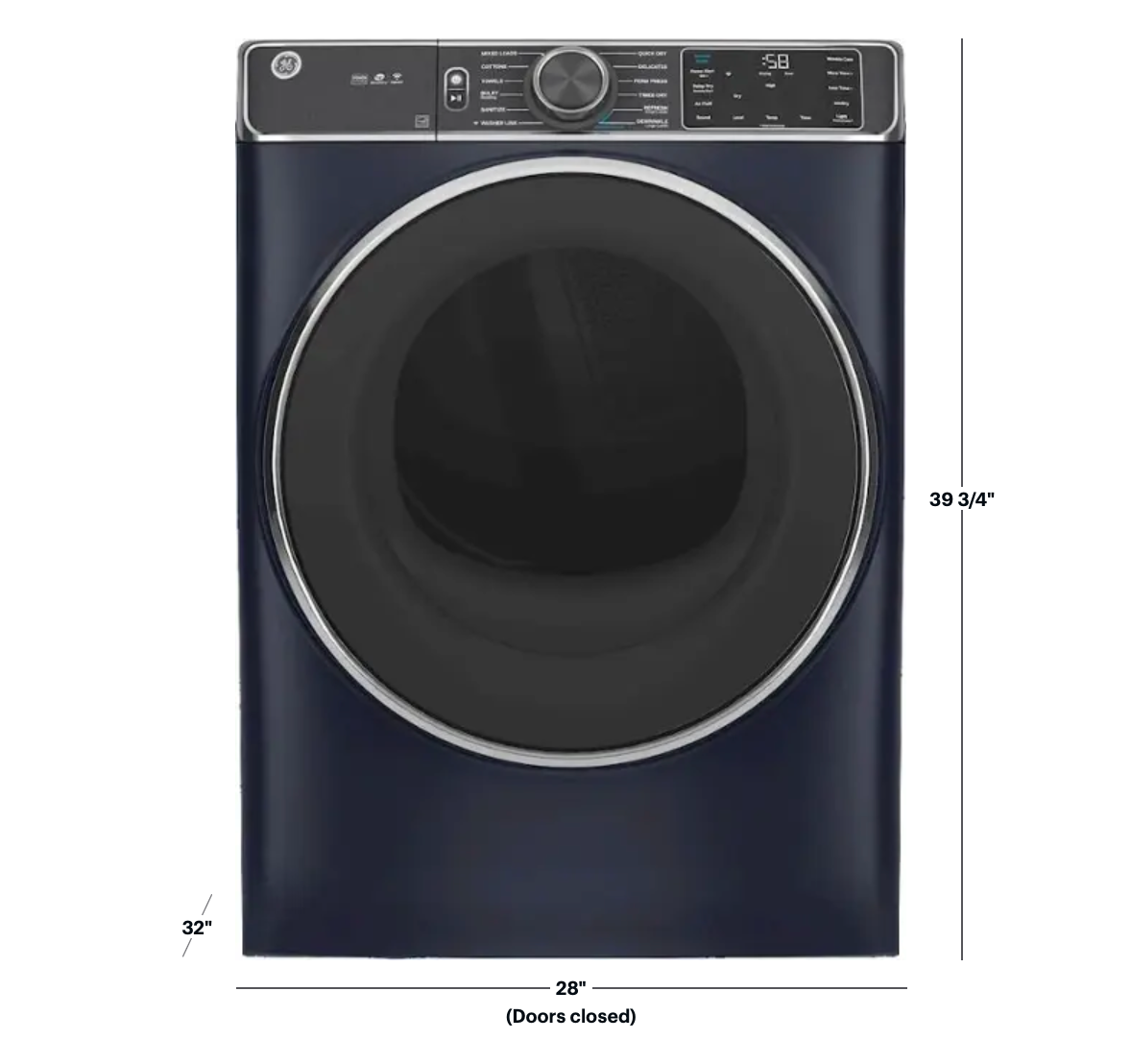 GE 7.8 cu. ft. Capacity Smart Front Load Gas Dryer with Steam and Sanitize Cycle Model #: GFD85GSPNRS