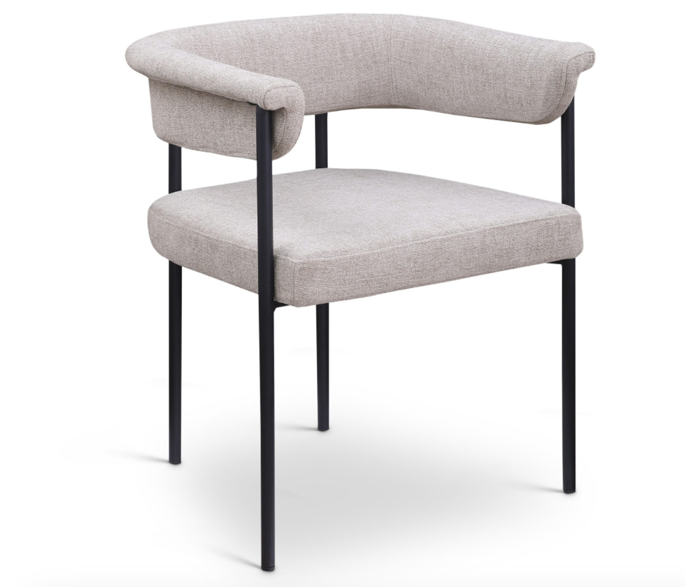 Meridian Malin Linen Textured Fabric Dining Chair Set of 2