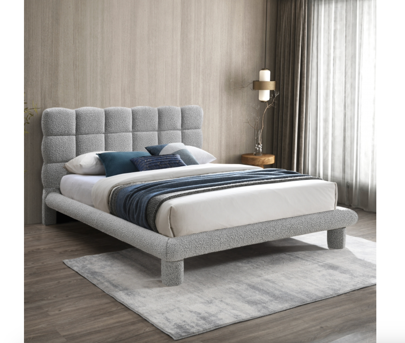 Meridian Deco Boucle Fabric Bed