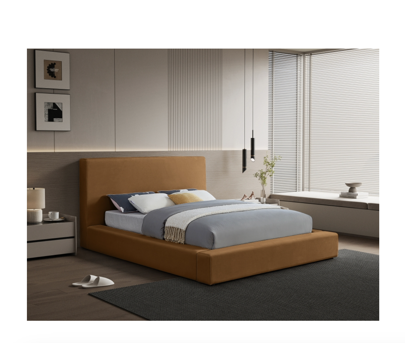 Meridian Dorian Velvet Upholstered Bed