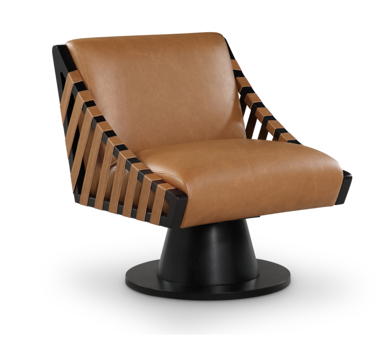 Meridian Millwin Vegan Leather Swivel Accent Chair