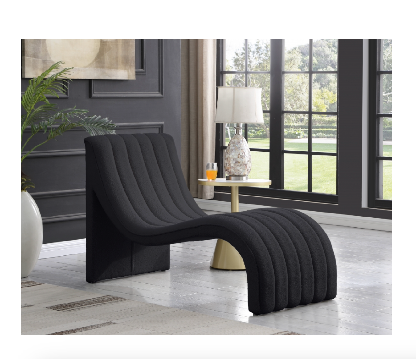 Meridian Orian Teddy Fabric Chaise