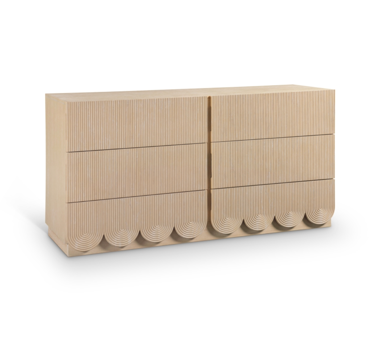 Meridian Scallop Oak Veneer Dresser