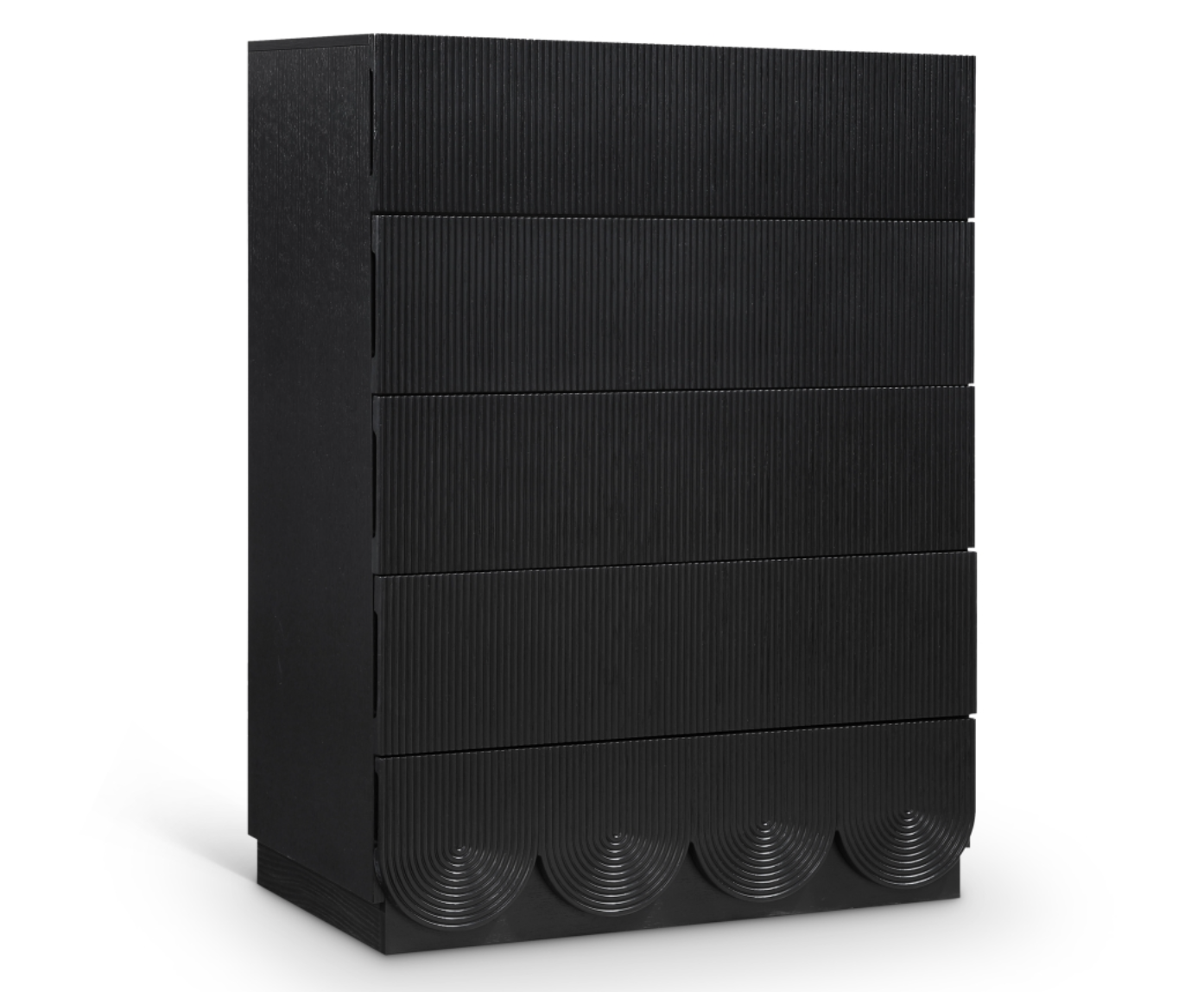 Meridian Scallop Oak Veneer Chest Dresser