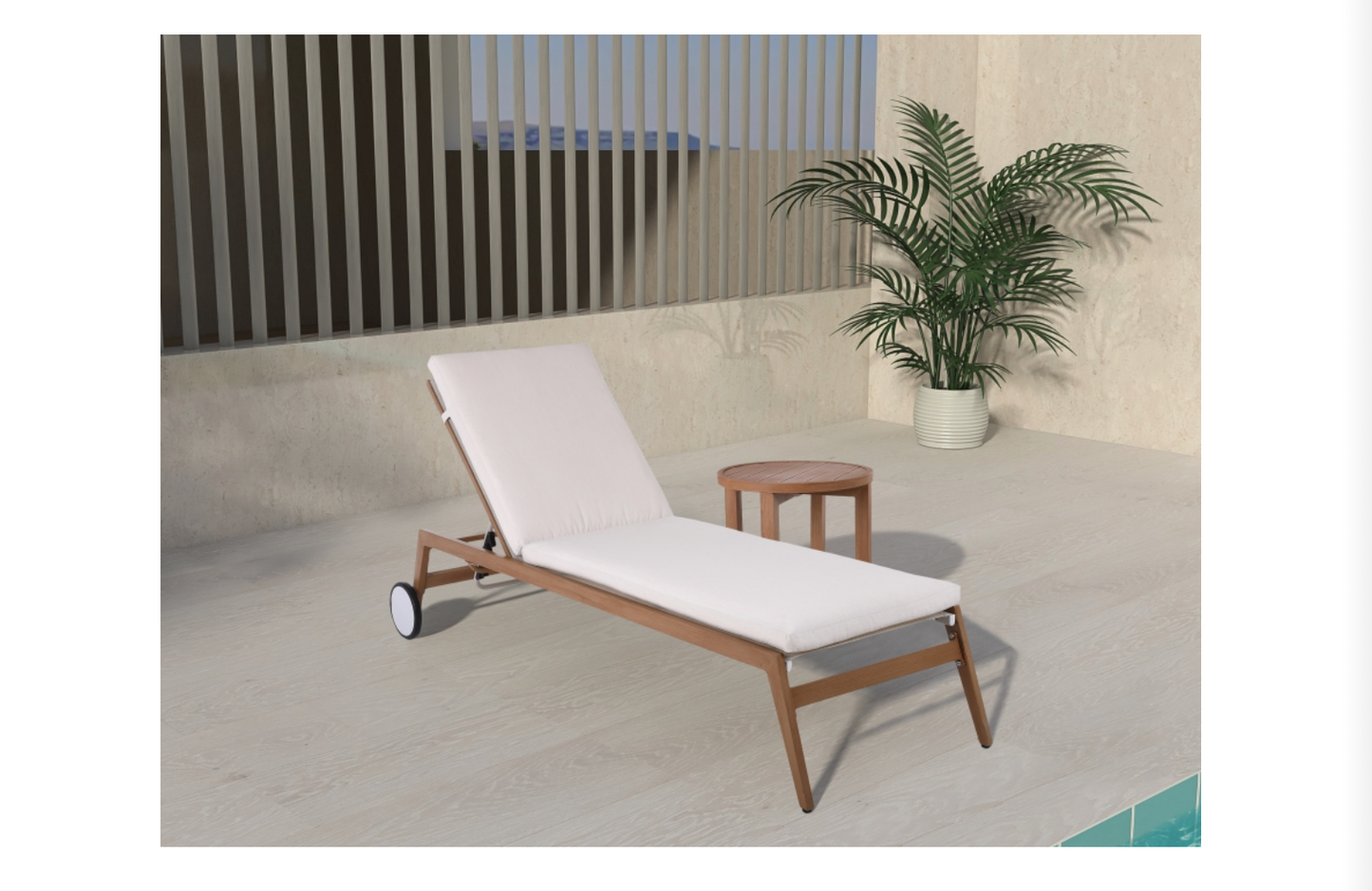 Meridian Maui Water Resistant Fabric Upholstered Outdoor Patio Lounger