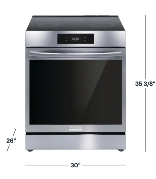 Frigidaire - GCFI3060BF- Gallery 6.2 Cu. Ft Freestanding Electric Induction Total Convection Range with Self-cleaning - Stainless Steel