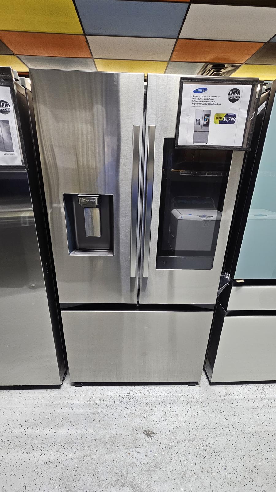 Samsung- RF27CG5900SR- 25 cu. ft. 3-Door French Door Counter Depth Smart Refrigerator