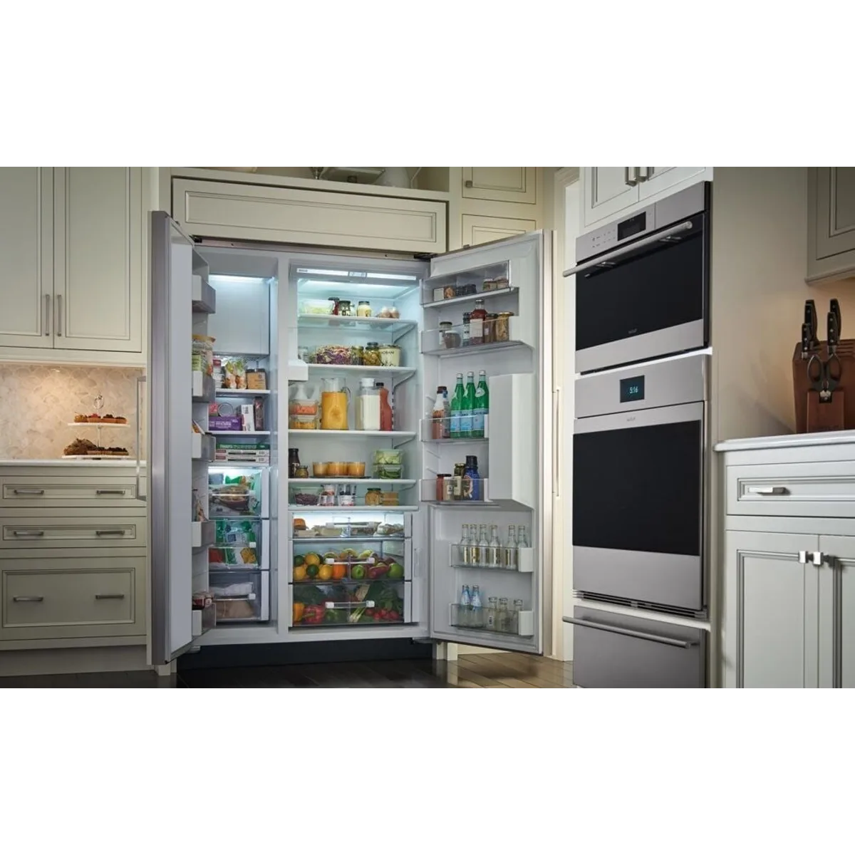 Sub-Zero - BI48SDO - 48 Inch Counter Depth Built-In Side by Side Smart Refrigerator with 28.4 Cu. Ft. Total Capacity, NASA-Inspired Air Purification System