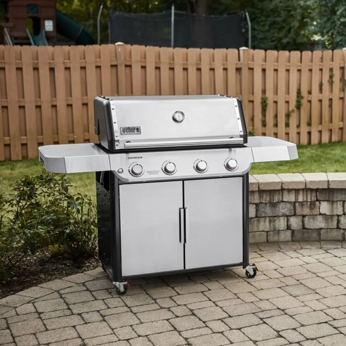 Weber Genesis - 1500580 - 64 1/2 Inch Genesis S-415 Natural Gas Grill with 820 sq. in. Total Cooking Area, PureBlue Burner, Cooking Grates, Flavourizer Bars, and Grease Management System