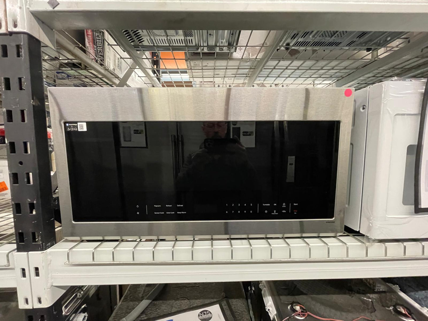 Samsung - ME21DG6300SR - 30 Inch Smart Over-the-Range Microwave with 2.1 cu. ft. Capacity, 4-Speed Fan, 400 CFM Ventilation, Auto Connectivity, Sensor Cook, Ceramic Enamel Interior, and Auto-Dimming Glass Touch Controls: Stainless Steel