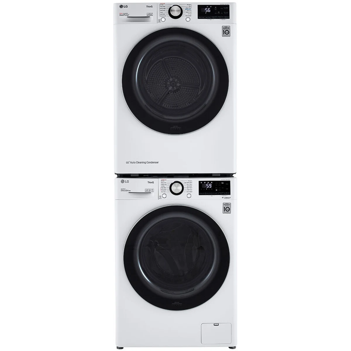 LG - DLHC1455W - 24 Inch Smart Electric Ventless Dryer with 4.2 Cu. Ft. Capacity, 14 Dryer Programs, Sensor Dry, Dual Inverter HeatPump™ Technology, and ENERGY STAR® Certified