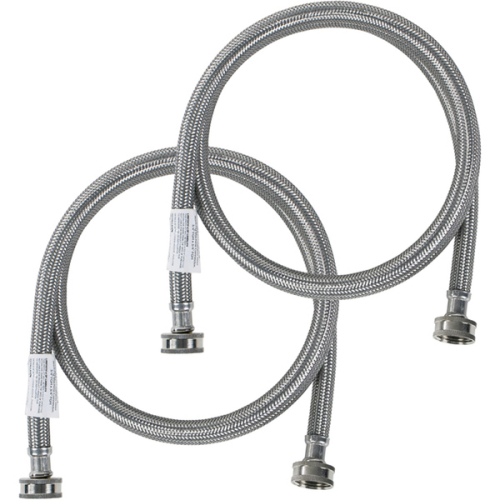 2 Pack - 5 Ft Braided Stainless Washer Machine Hose