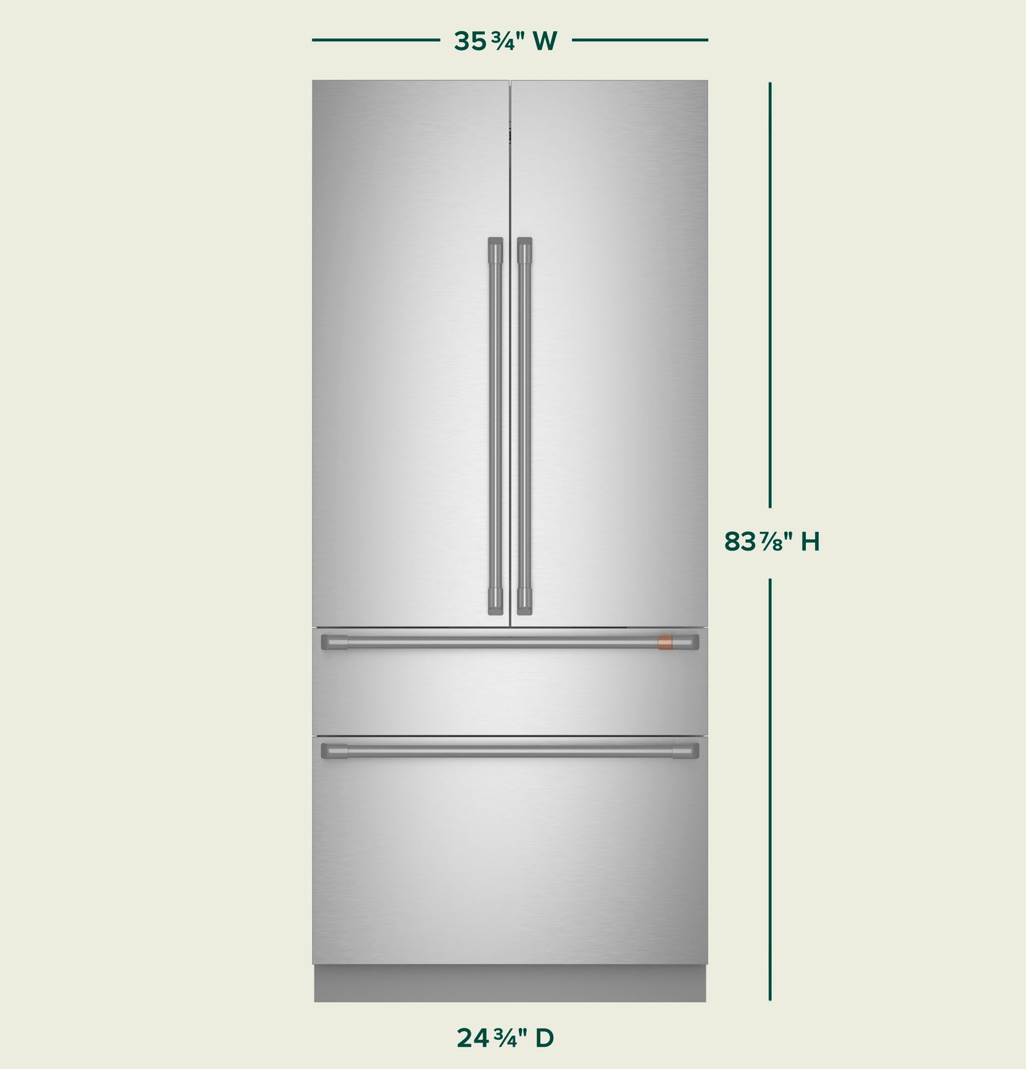Café™ CIP36NP2VS1 36" Integrated French-Door Refrigerator