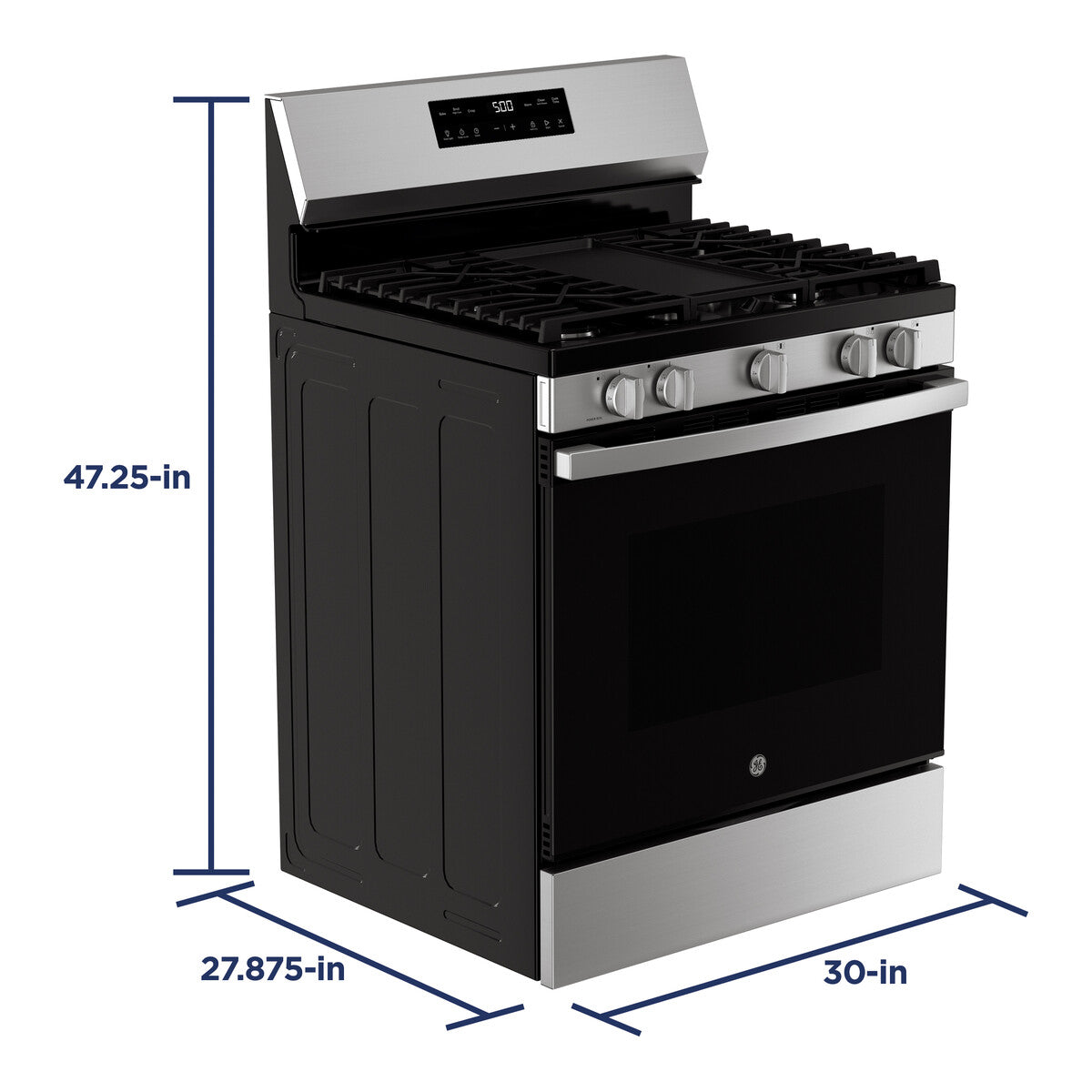 GE GGF500PVSS 30" 5.3 cu. ft. Free-Standing Gas Range with Crisp Mode, Stainless Steel