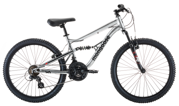 MONGOOSE 24" LIMESTONE SILVER MOUNTAIN BIKE 21 SPEED - SILVER