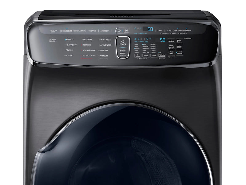 Samsung -DVE60M9900V/A3-7.5 cu. ft. Smart Electric Dryer with FlexDry in Black Stainless Steel
