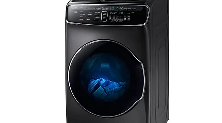 Samsung -DVE60M9900V/A3-7.5 cu. ft. Smart Electric Dryer with FlexDry in Black Stainless Steel